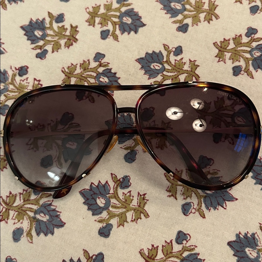 Jimmy Choo tortoise aviator sunglasses with case. In great condition!